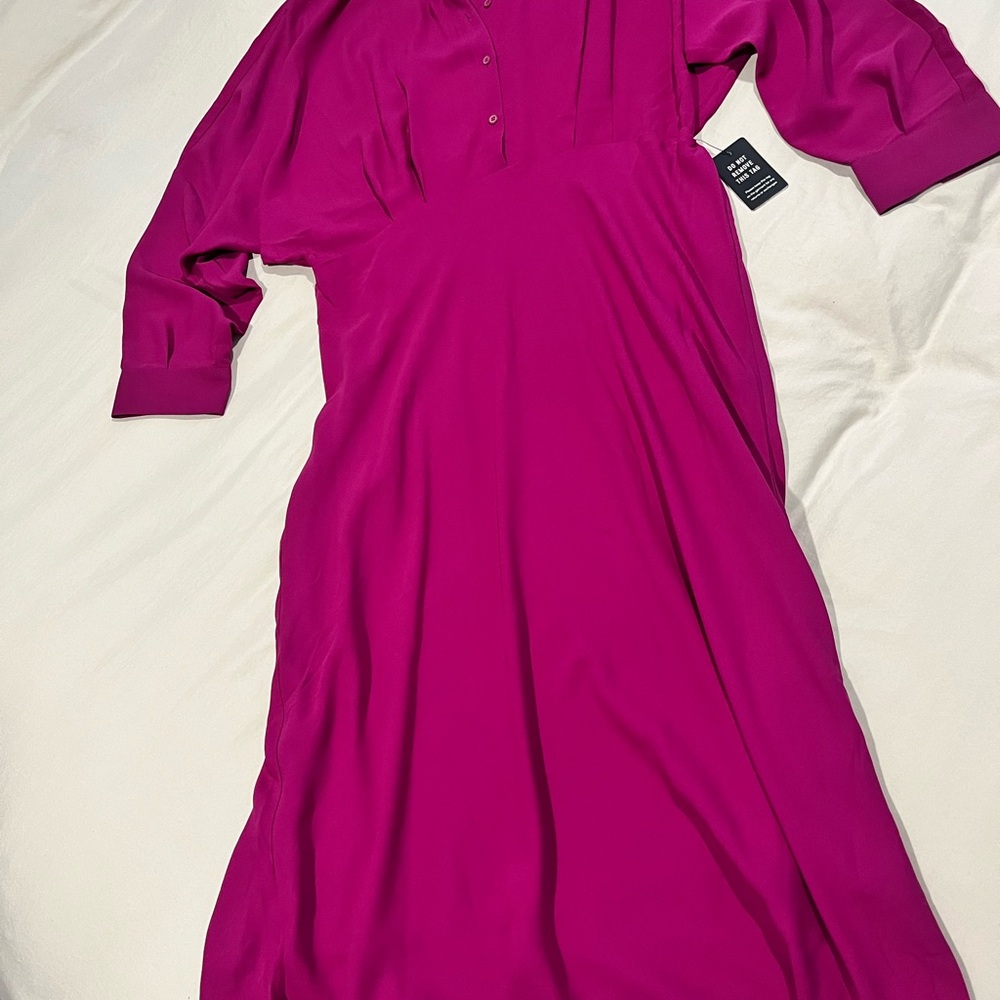 Express Fuchsia Button-Up top, midi dress